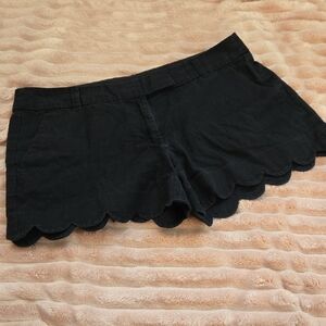 J. Crew Black Scalloped Shorts